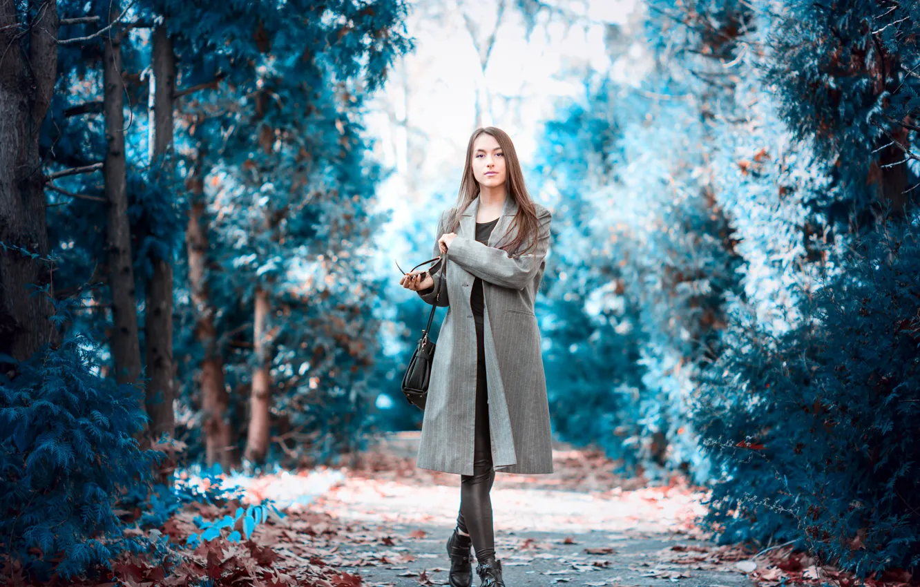 Photo wallpaper nature, face, style, model, hair, coat