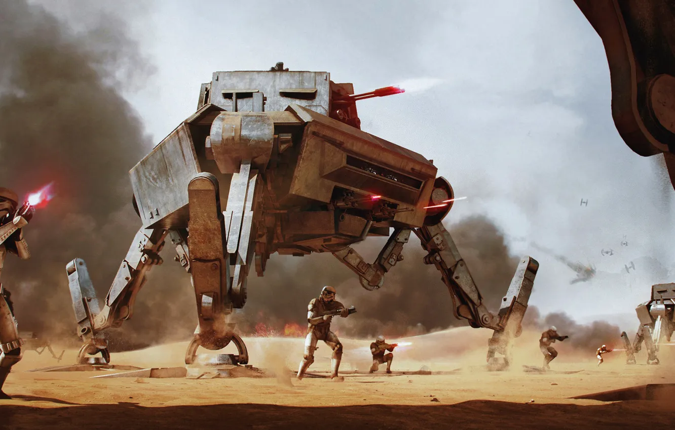 Photo wallpaper Star wars, Wojtek Fus, fantastic epic, AT-AP - All Terrain Attack Pod