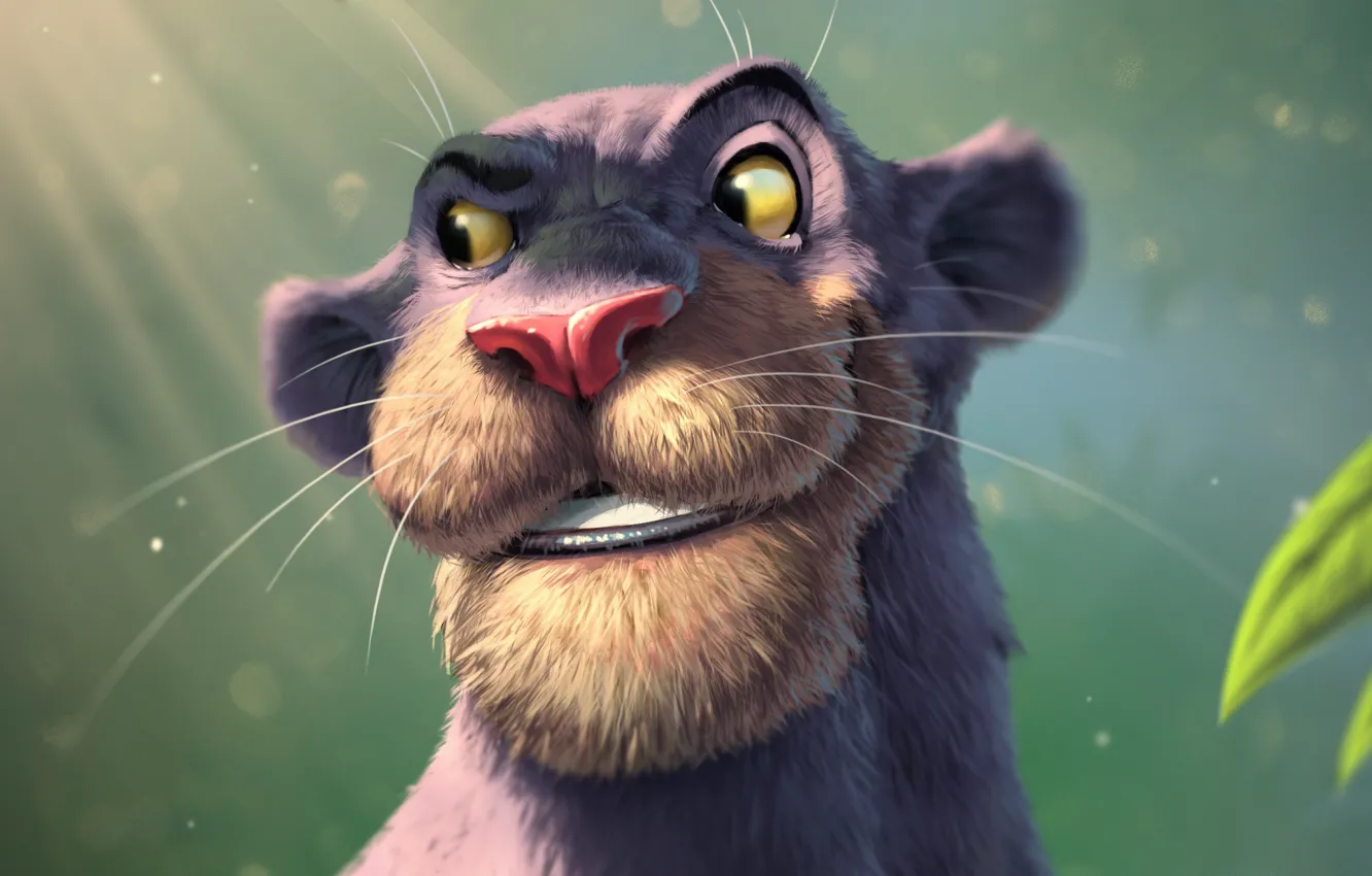 Photo wallpaper face, animal, predator, Black Panther, Bagheera