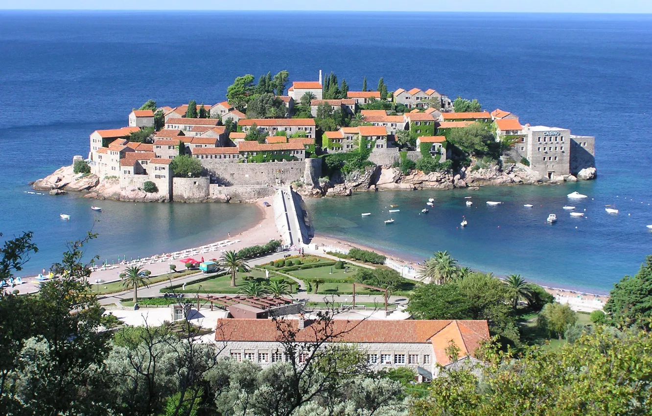 Photo wallpaper stay, journey, tourism, Adriatica, island-hotel, SV.Stefan, Montenegro