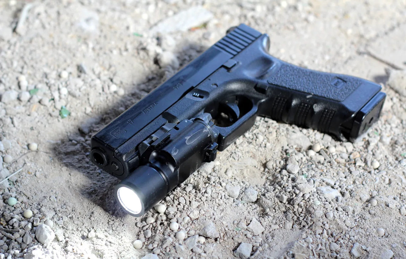 Photo wallpaper gun, weapons, Glock 17, Austrian, self-loading