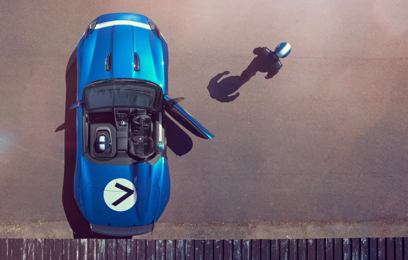 Photo wallpaper machine, Concept, blue, Jaguar, the door, driver, pilot, the view from the top