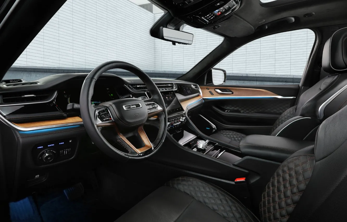 Photo wallpaper interior, Jeep, Grand Cherokee, 2022, Summit Reserve, Jeep Grand Cherokee Summit Reserve, car interior