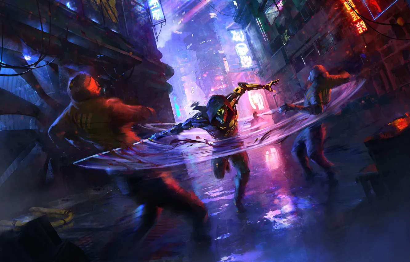 Photo wallpaper cyberpunk, science fiction, GHOSTRUNNER