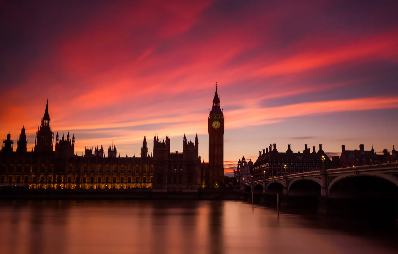 Photo wallpaper bridge, river, England, London, tower, Thames, Parliament
