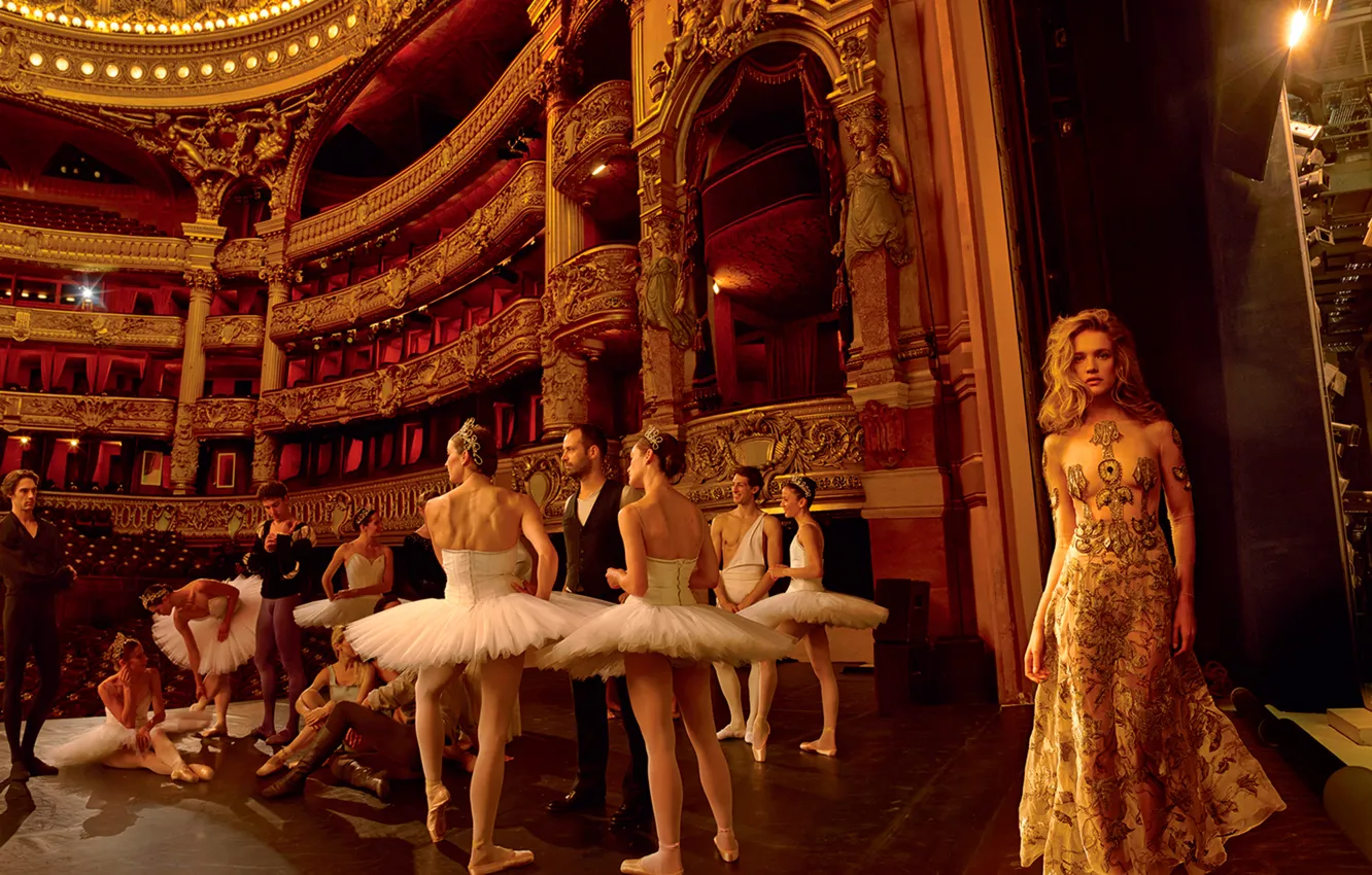 Photo wallpaper theatre, ballet, Natalia Vodianova, ballerina