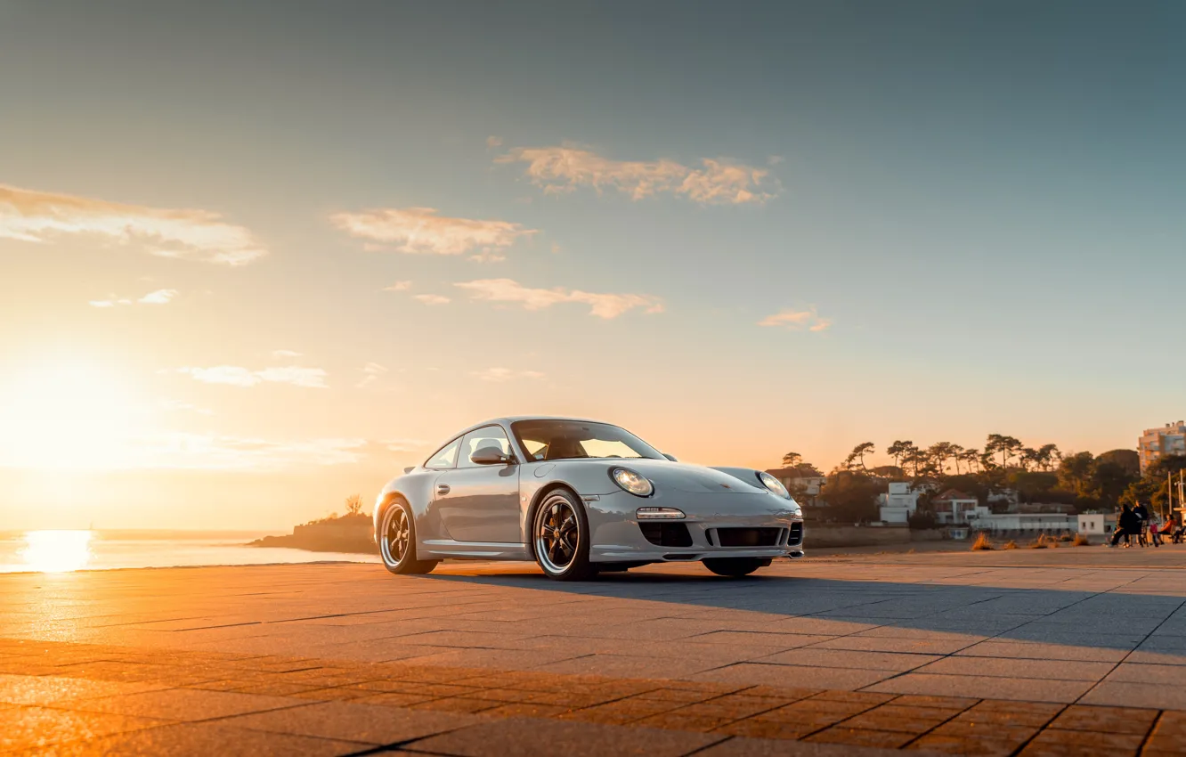 Photo wallpaper 911, 997, Porsche, sun, sports car, Porsche 911 Sport Classic