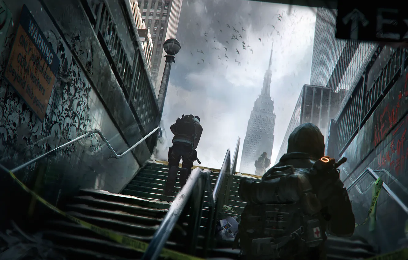 Photo wallpaper the city, building, soldiers, New York, Tom Clancy's The Division