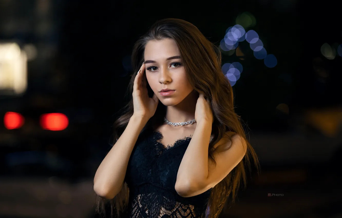 Photo wallpaper look, girl, pose, portrait, hands, Vitaly Rychkov, Valya Gutarova