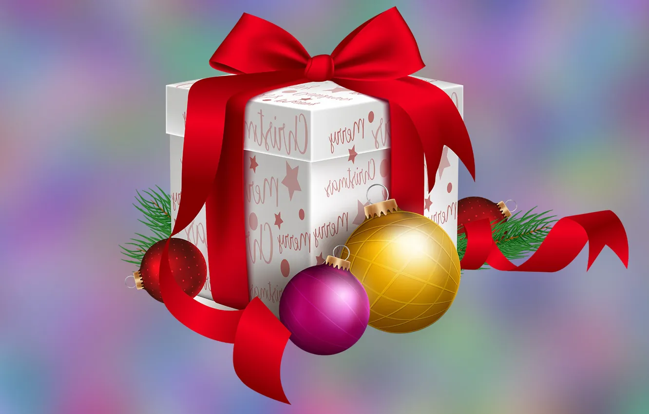 Photo wallpaper Christmas, Bombki, Now