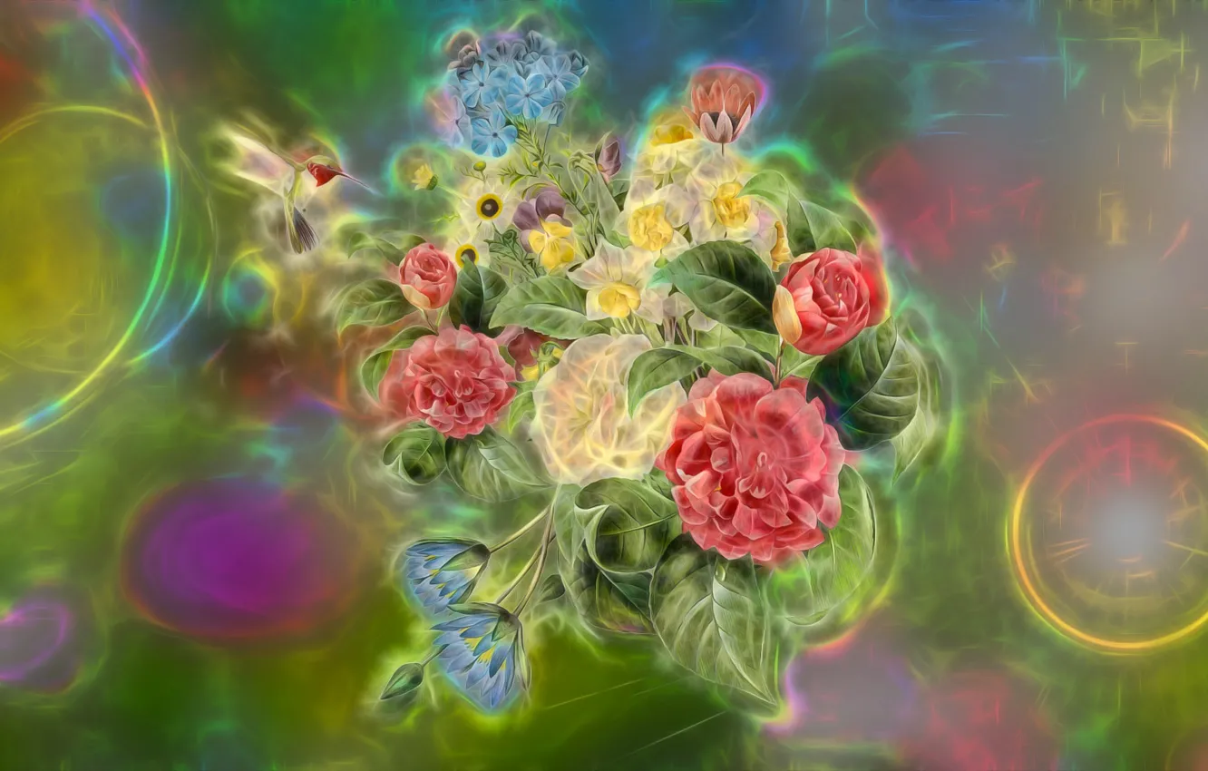 Photo wallpaper Graphics, Flowers