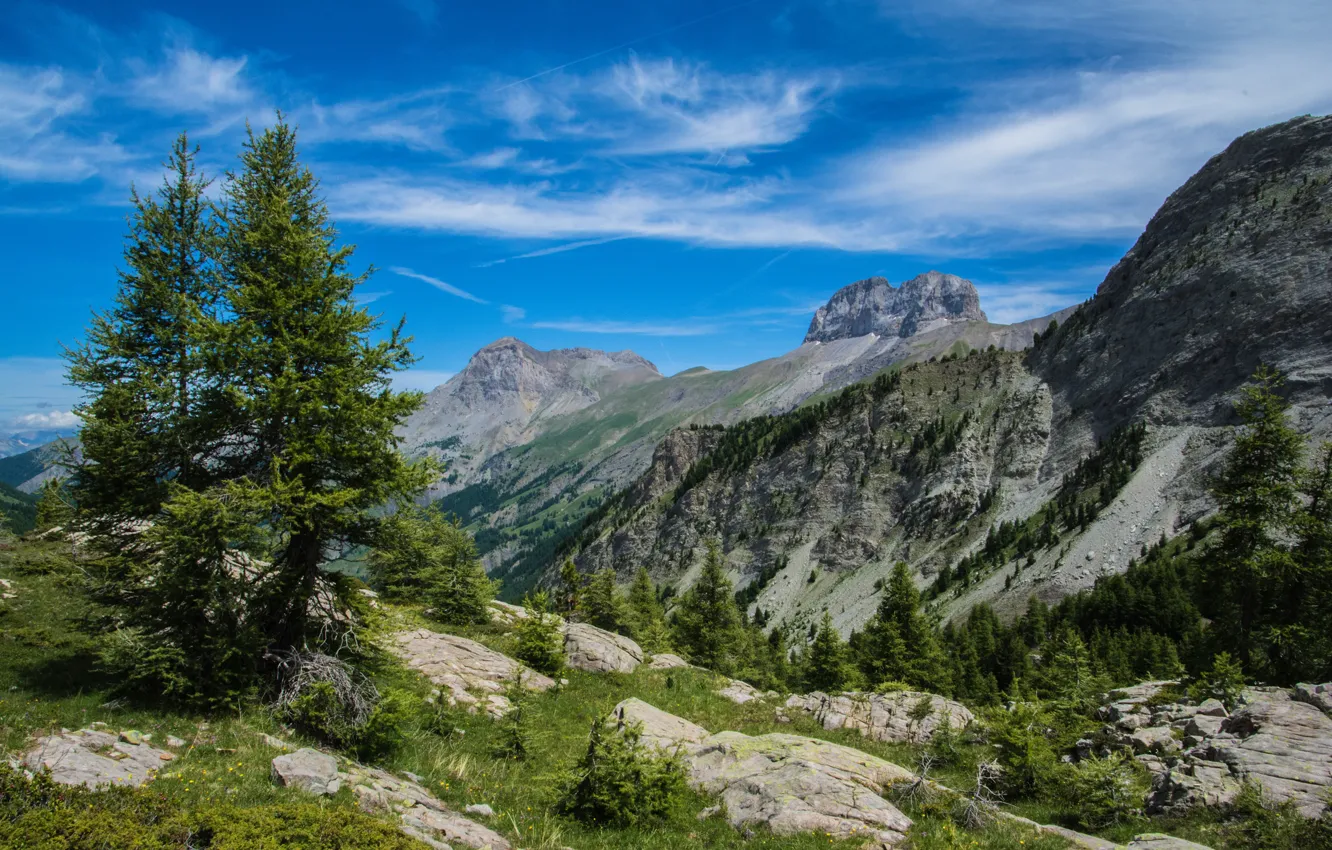 Photo wallpaper mountains, nature, France, Alps, The Large Seolane