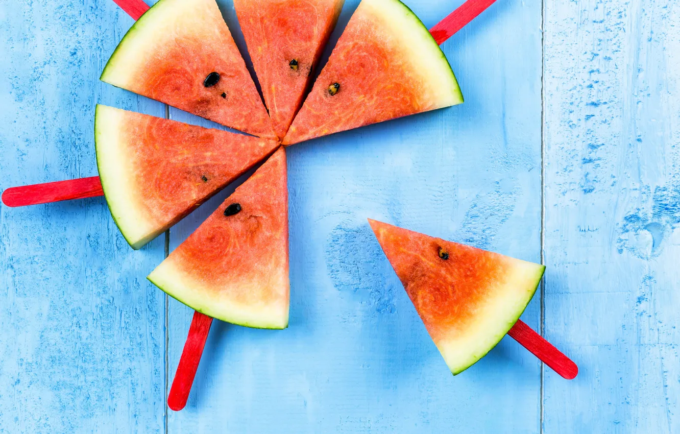 Photo wallpaper Watermelon, mint, Watermelon, cloves seeds, slices seeds