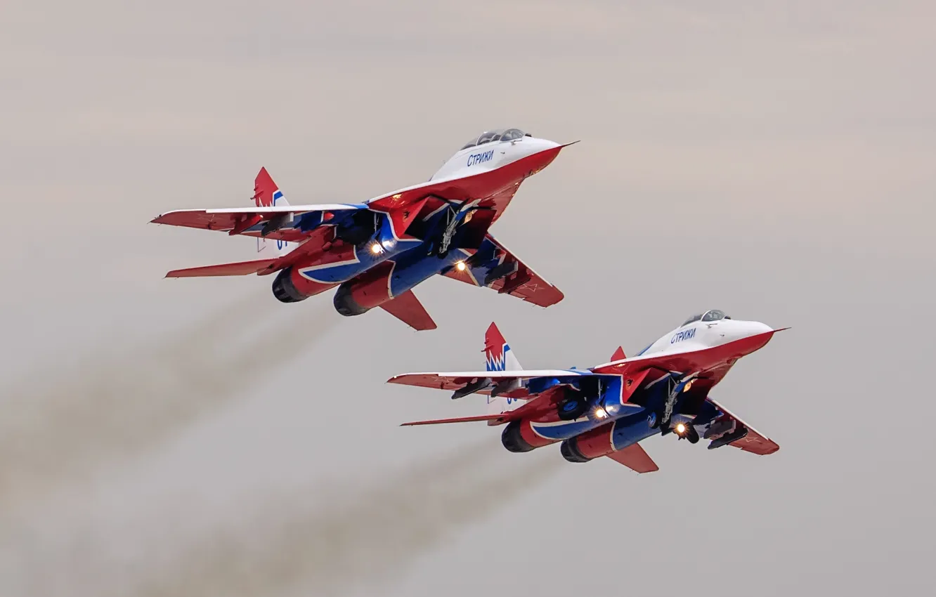 Photo wallpaper fighters, pair, MiG-29, The MiG-29