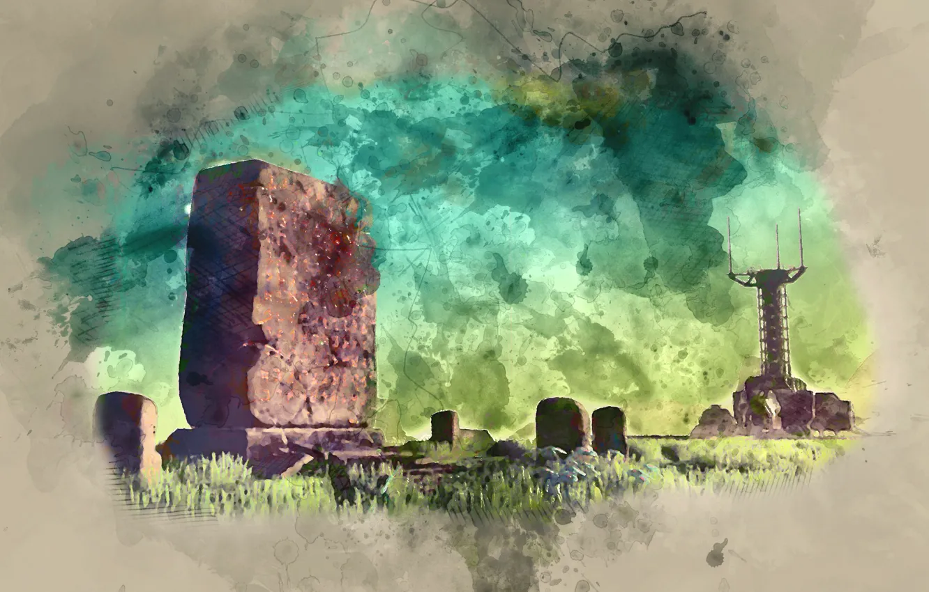 Photo wallpaper sky, planet, paint, picture, No Mans Sky, NMS