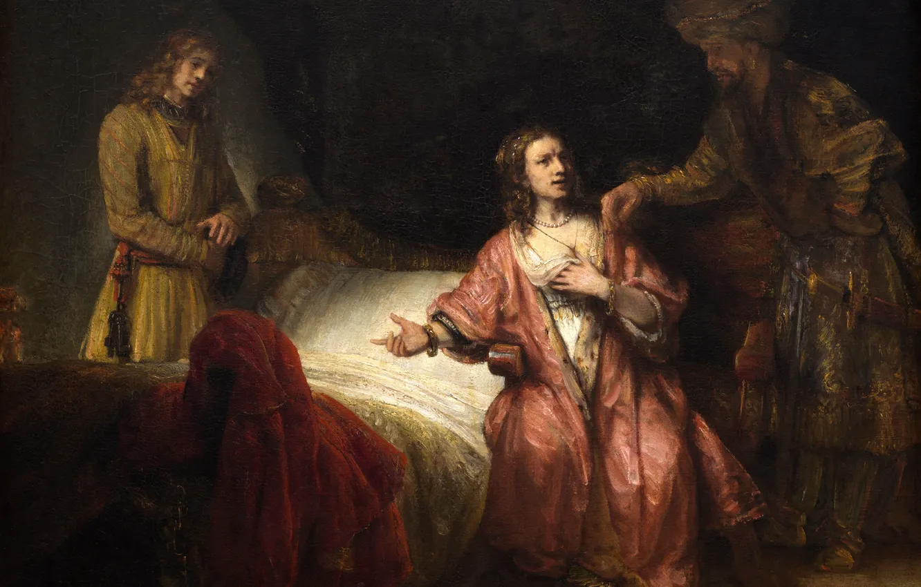 Photo wallpaper picture, mythology, Rembrandt van Rijn, The Accusation Of Joseph By The Wife Of Poti