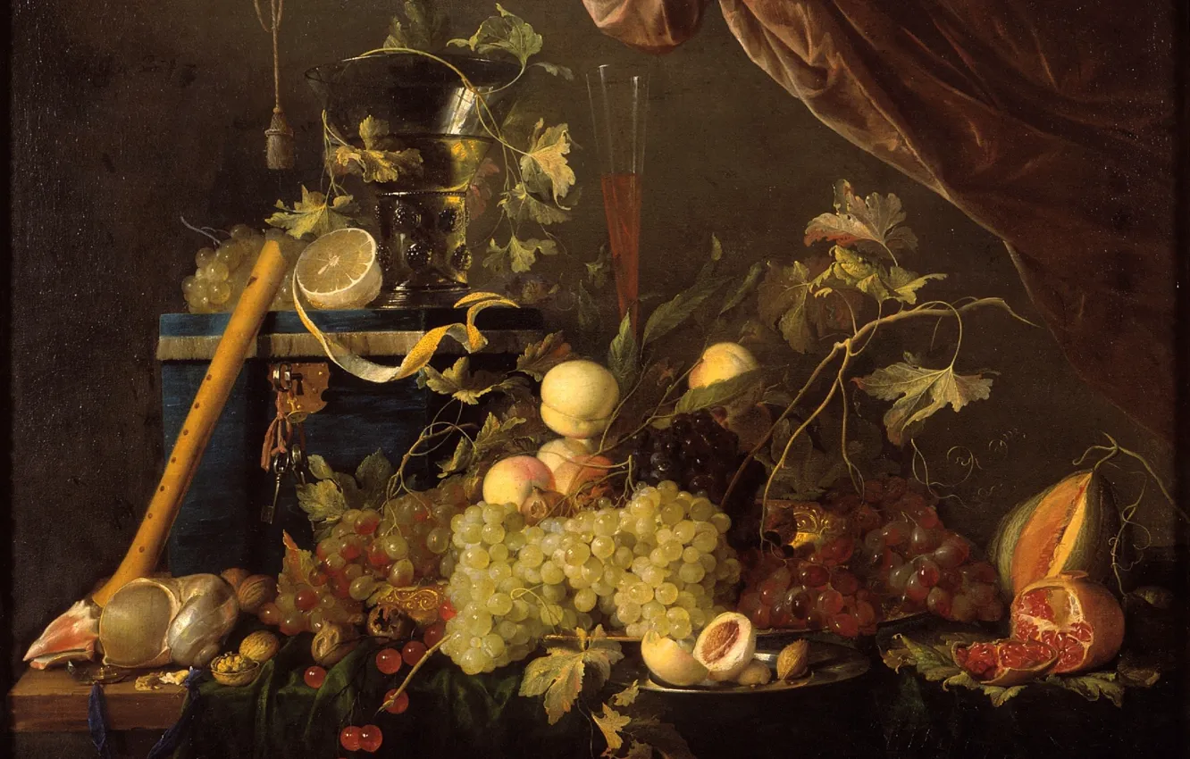 Photo wallpaper art, fruit, still life, painting, The Golden age