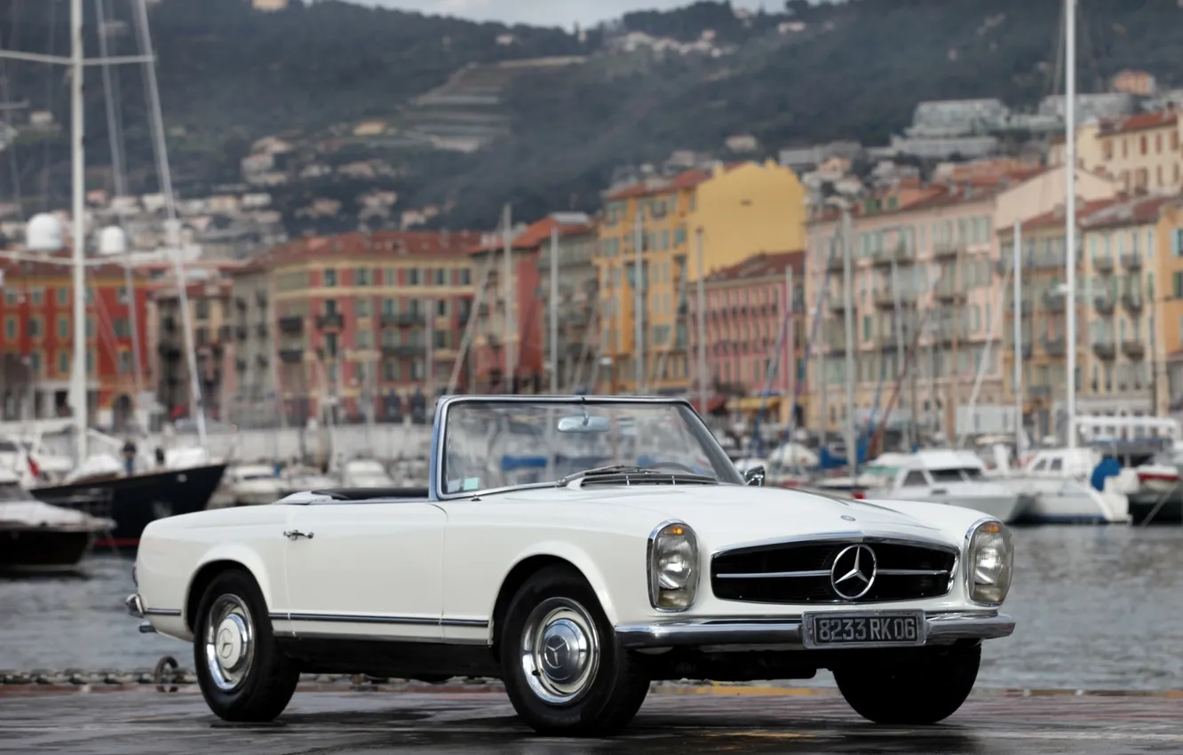 Photo wallpaper white, retro, Mercedes, Benz, classic, 230 SL