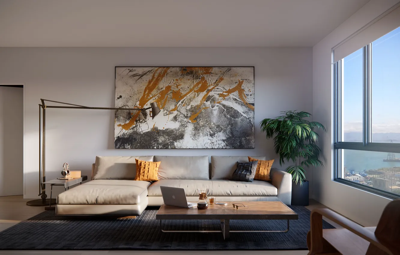 Photo wallpaper sofa, interior, living room, living room, Tennessee