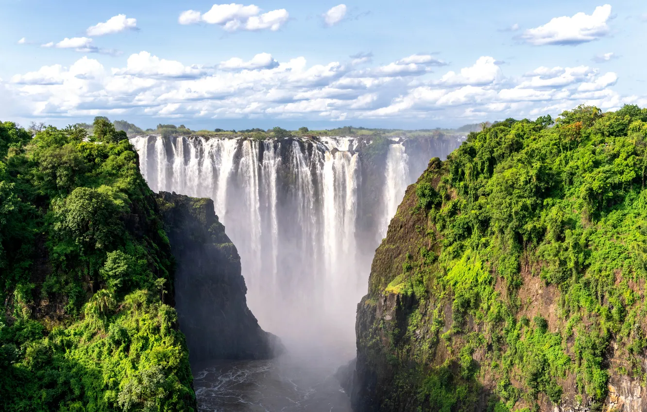 Photo wallpaper flight, Air, view, waterfall, Africa, Victoria, destination, african