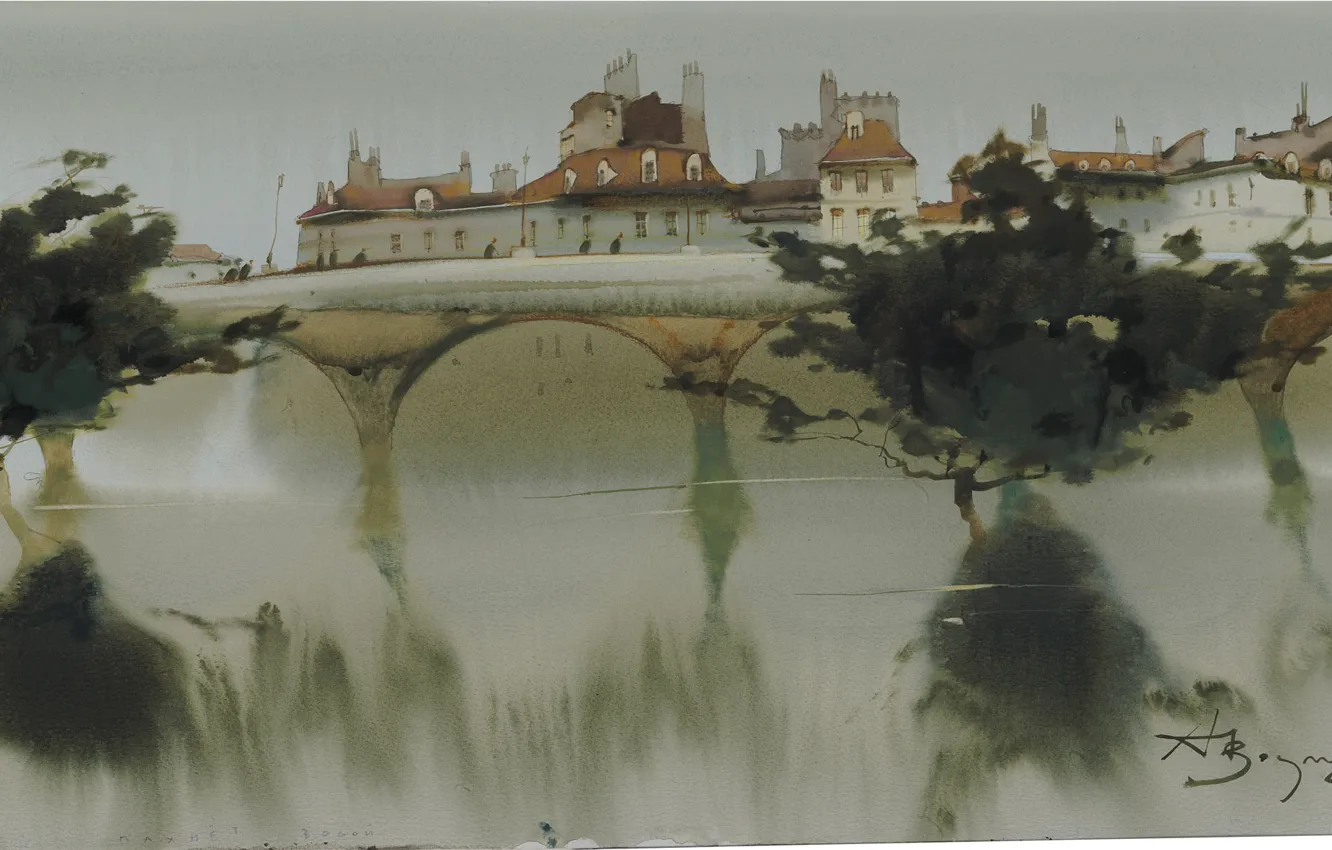 Photo wallpaper bridge, panorama, arch, Arusha Vozmus, Smells Of Water.