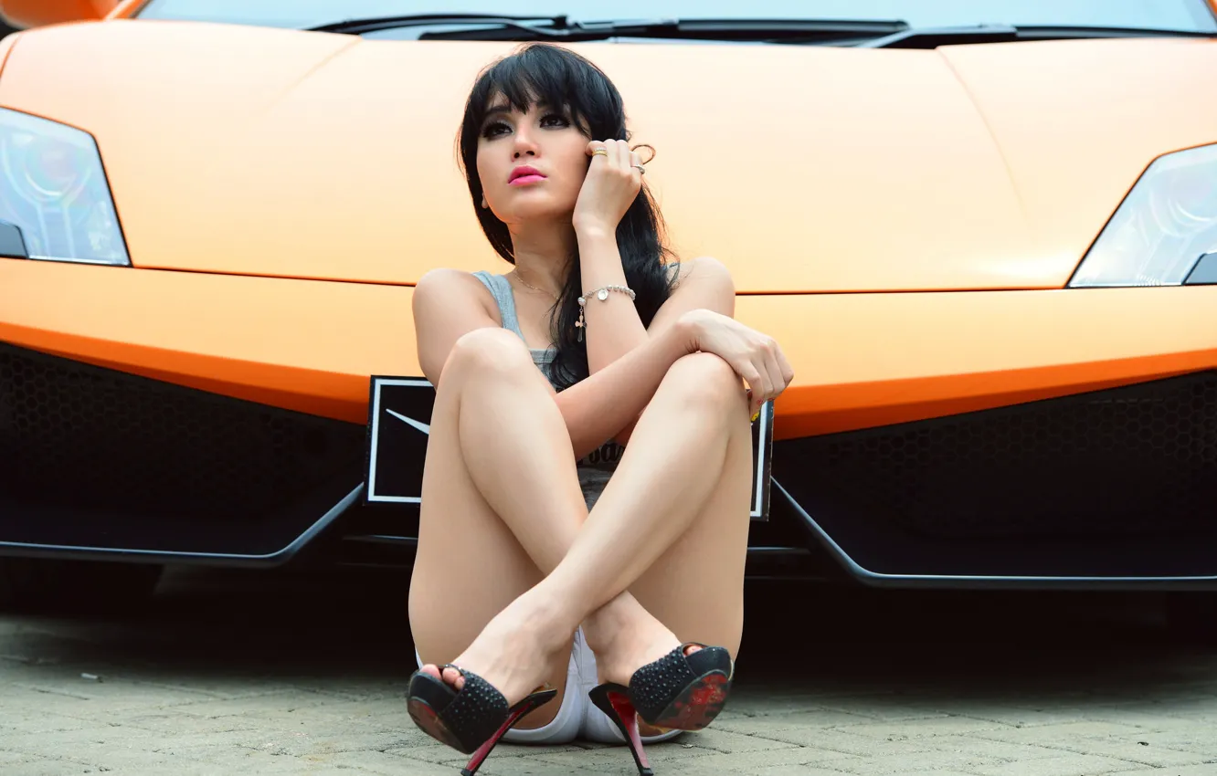 Photo wallpaper girl, pose, ASLEY LIE