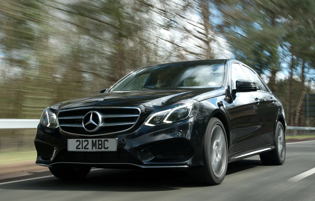 Photo wallpaper road, machine, black, Mercedes-Benz, speed, Mercedes, AMG, BlueTec