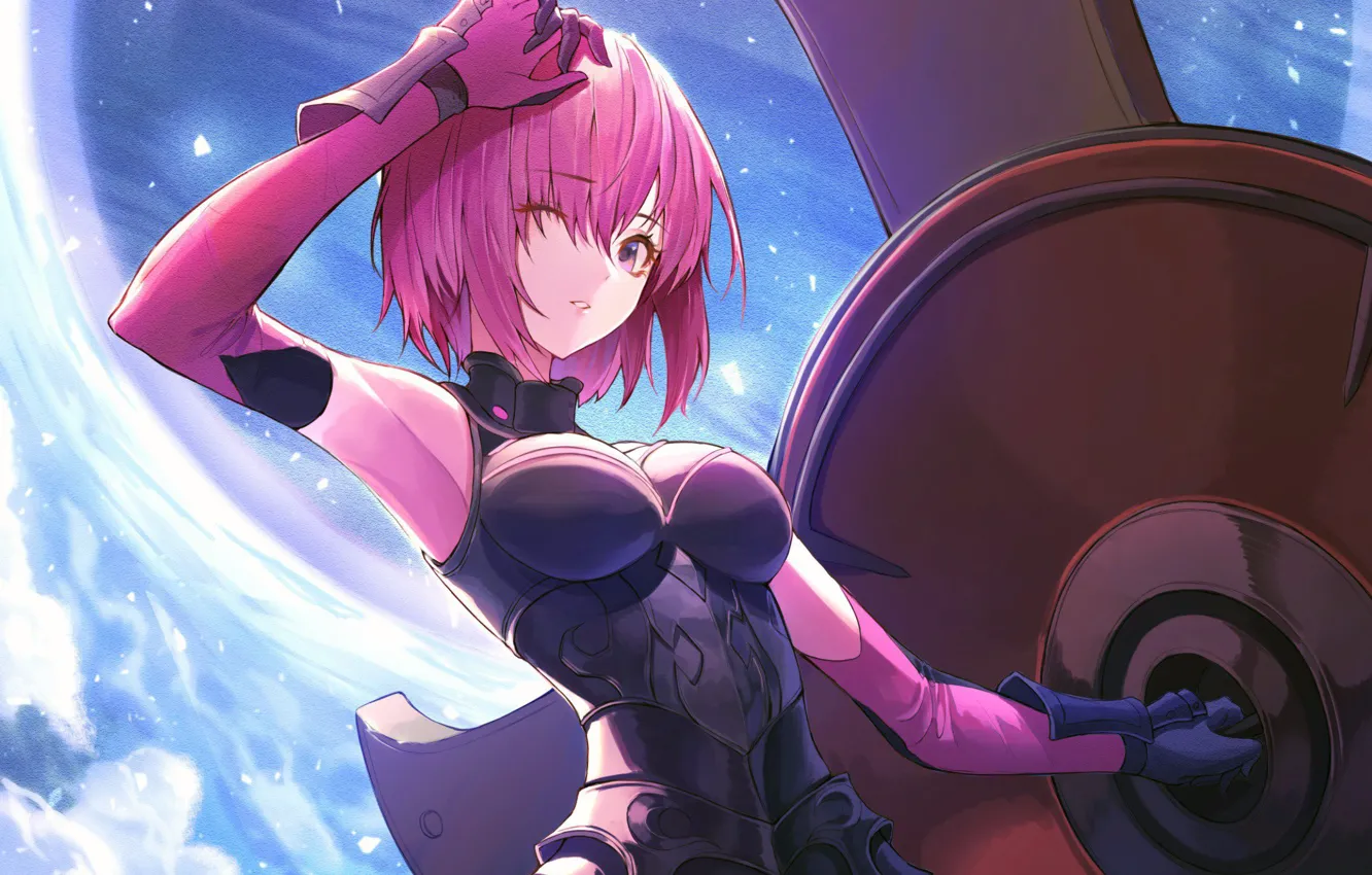 Photo wallpaper look, girl, shield, pink hair, Fate / Grand Order, The destiny of a great campaign