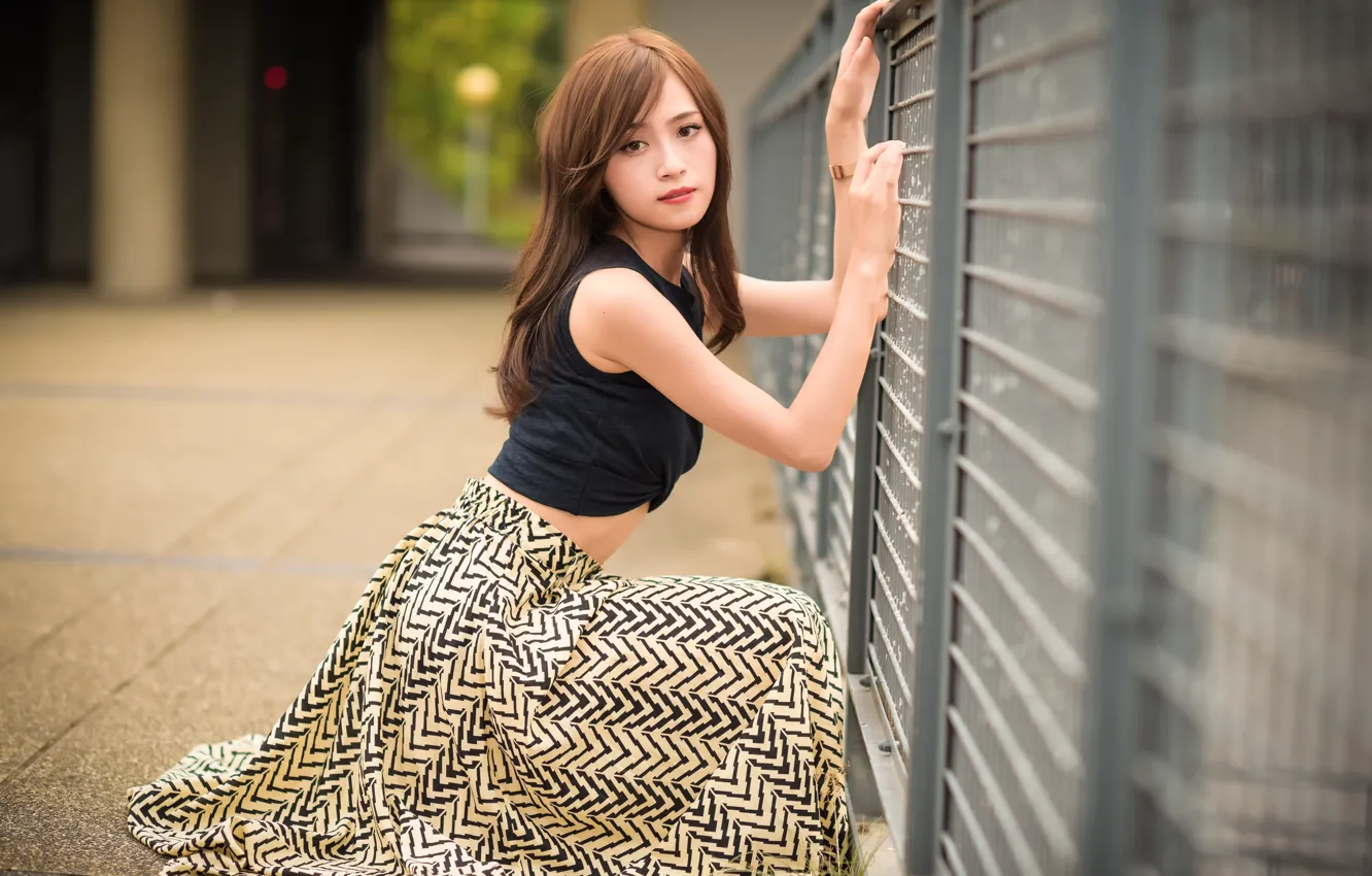 Photo wallpaper pose, model, skirt, cutie