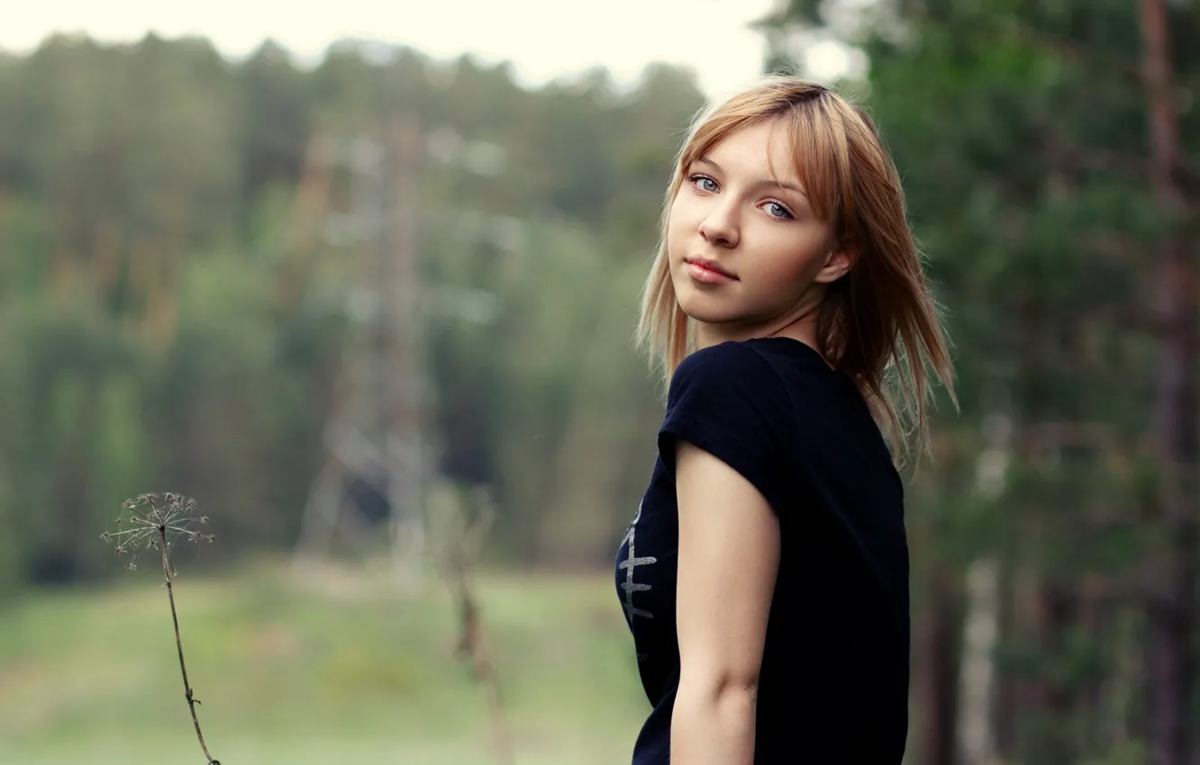 Photo wallpaper look, girl, Nastya