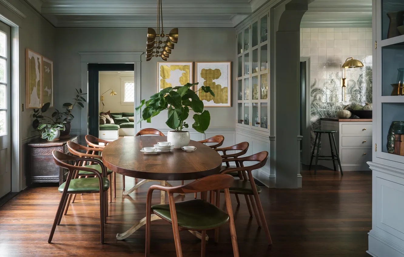 Photo wallpaper design, style, interior, kitchen, living room, dining room, casual dining room