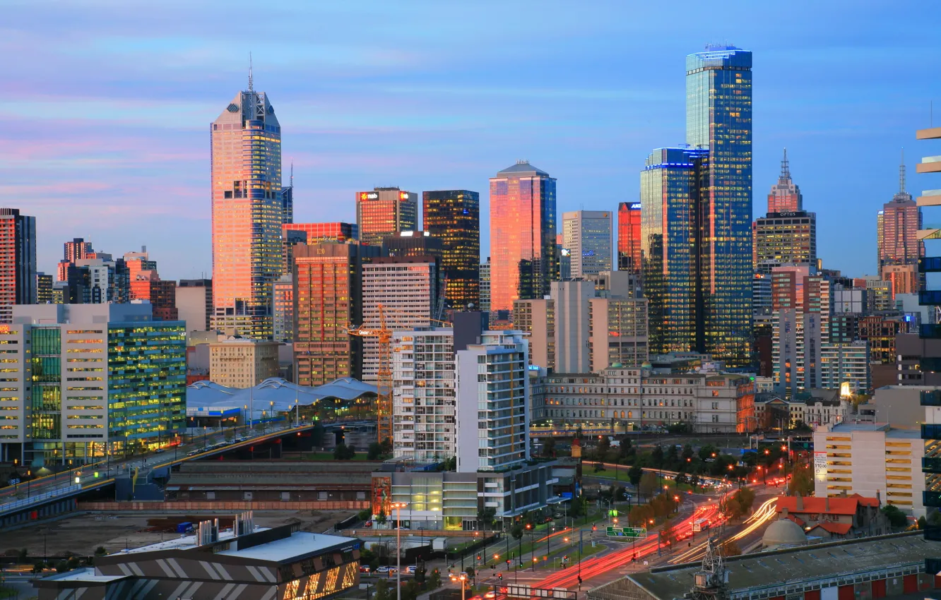 Photo wallpaper the city, home, skyscrapers, Australia, Melbourne