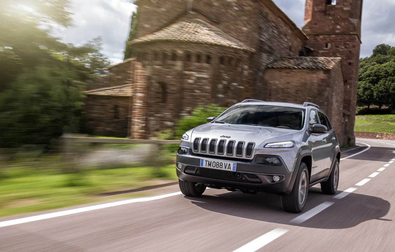 Photo wallpaper road, machine, jeep, Church, car, Jeep, Cherokee, 2014