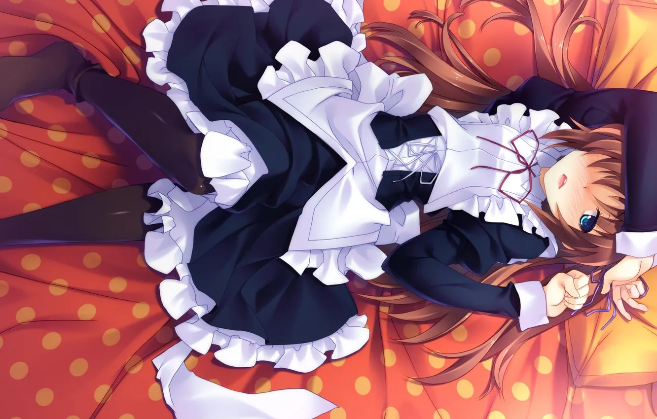 Photo wallpaper look, girl, lies, the maid, art, embarrassment, Tsurugi Hagane