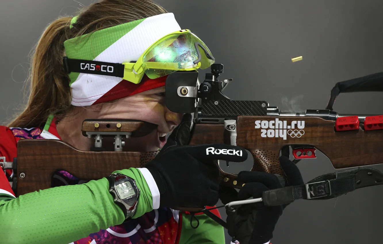 Photo wallpaper Olympics, Sochi, Daria, champion, Domracheva