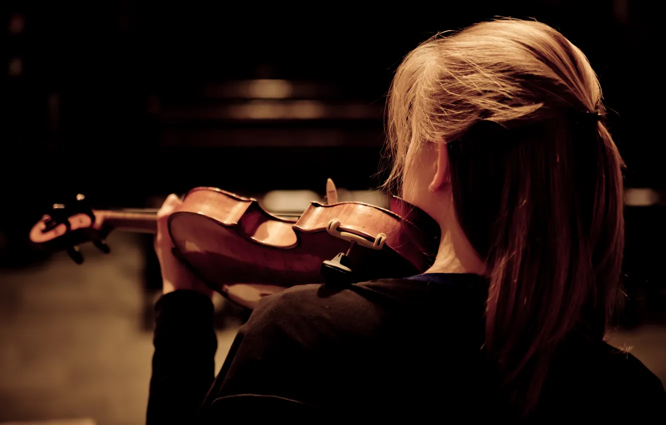 Photo wallpaper girl, music, violin