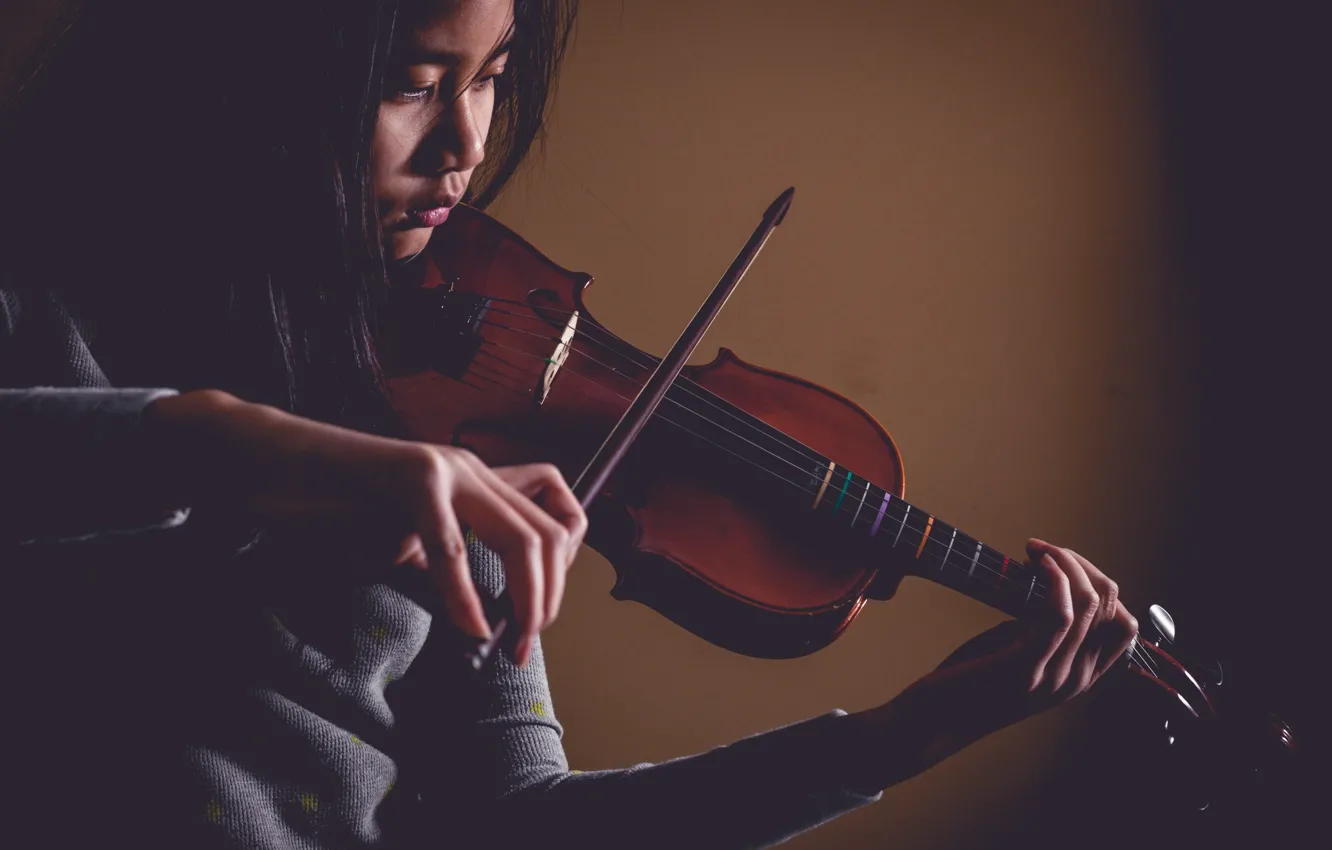 Photo wallpaper girl, music, violin