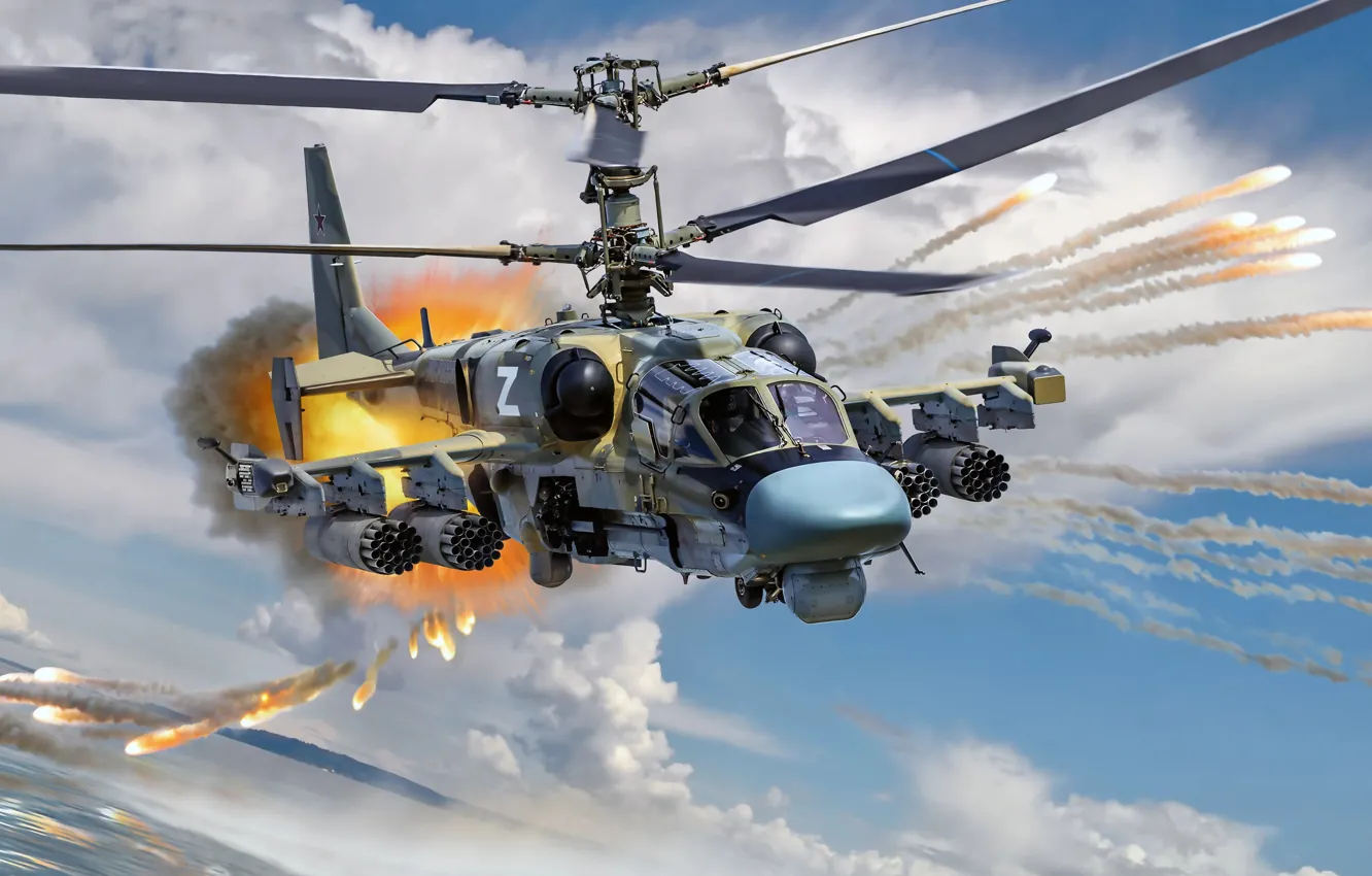 Photo wallpaper Russia, Ka-52, combat helicopter, attack helicopter