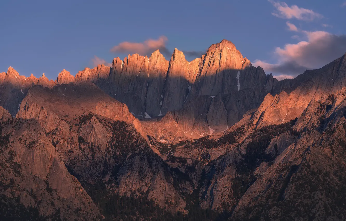 Photo wallpaper california, mountain, sunrise, Mt Whitney