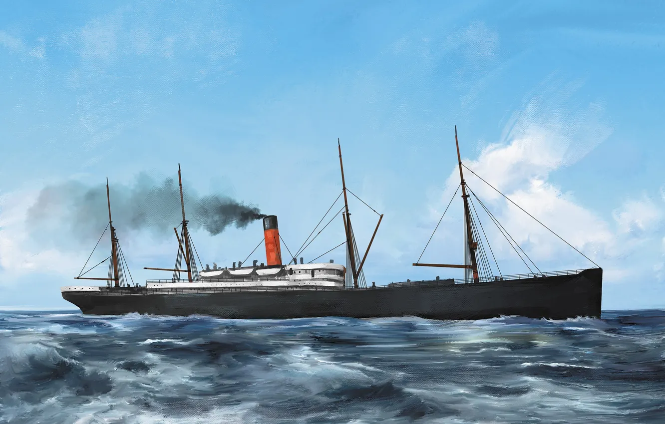 Photo wallpaper wave, ship, Transatlantic Ships, Armenian