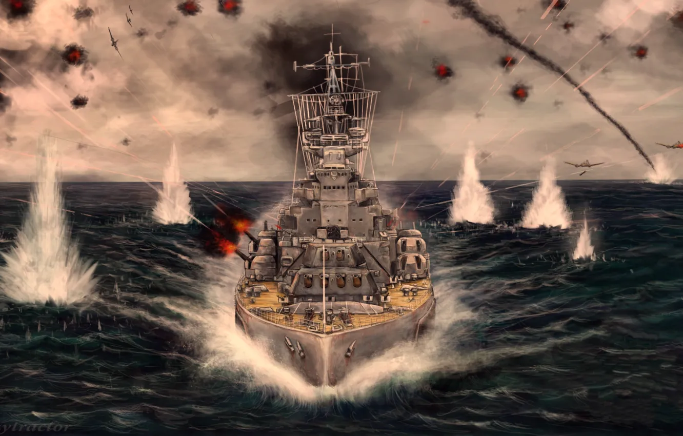 Photo wallpaper ship, battle, saver