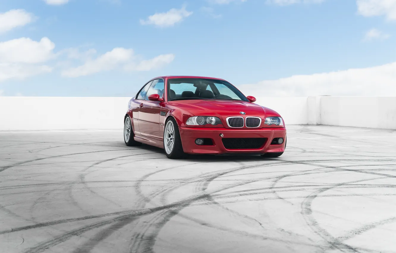 Photo wallpaper BMW, Red, E46, M3
