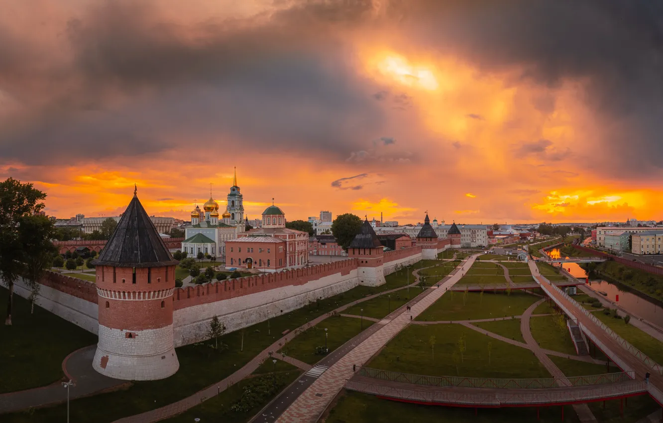 Photo wallpaper the storm, clouds, the city, The Kremlin, Tula, Ilya Garbuzov