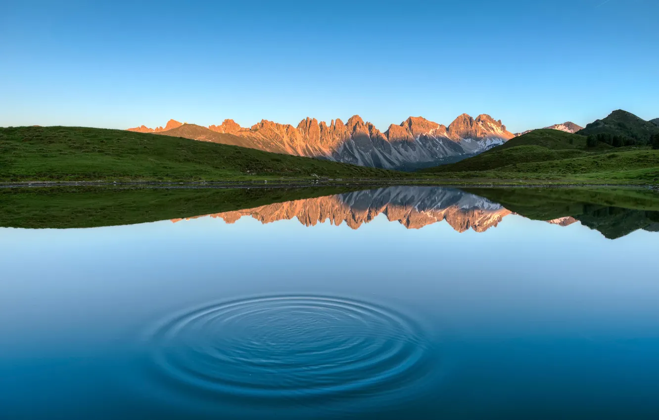 Photo wallpaper mountains, lake, Tirol, salfeiner lake