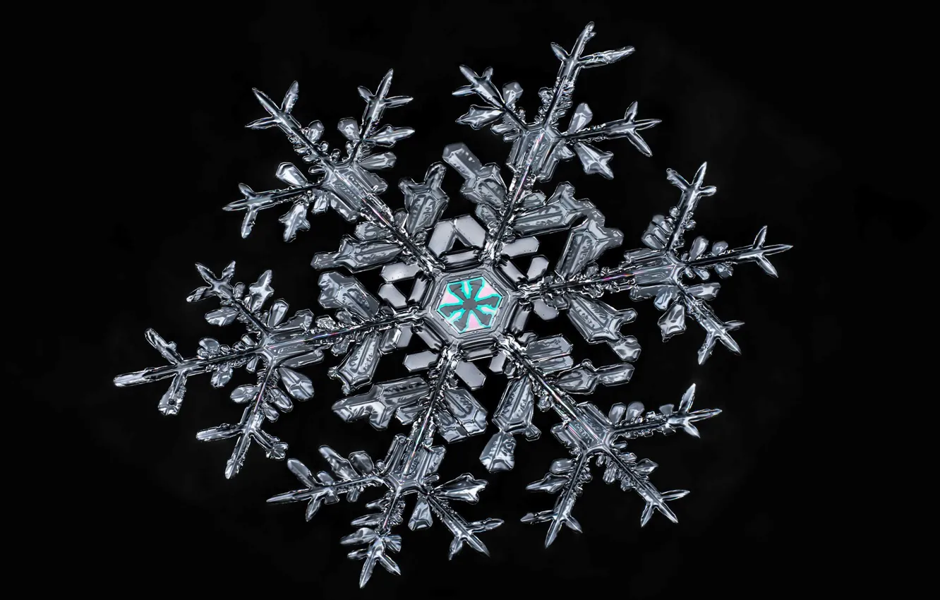 Photo wallpaper winter, pattern, ice, snowflake