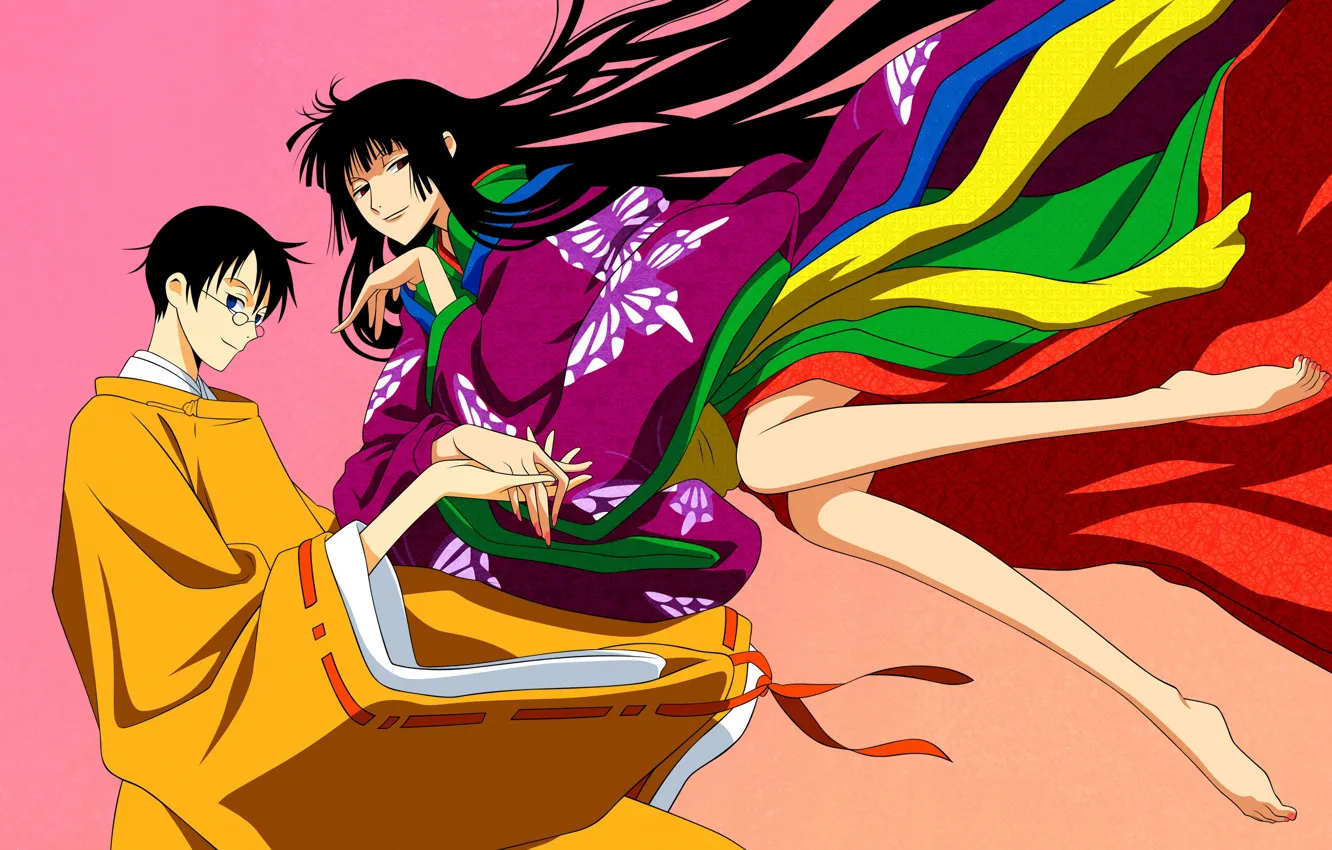 Photo wallpaper girl, anime, guy, two, yukata, xxxHolic, Triplecalc