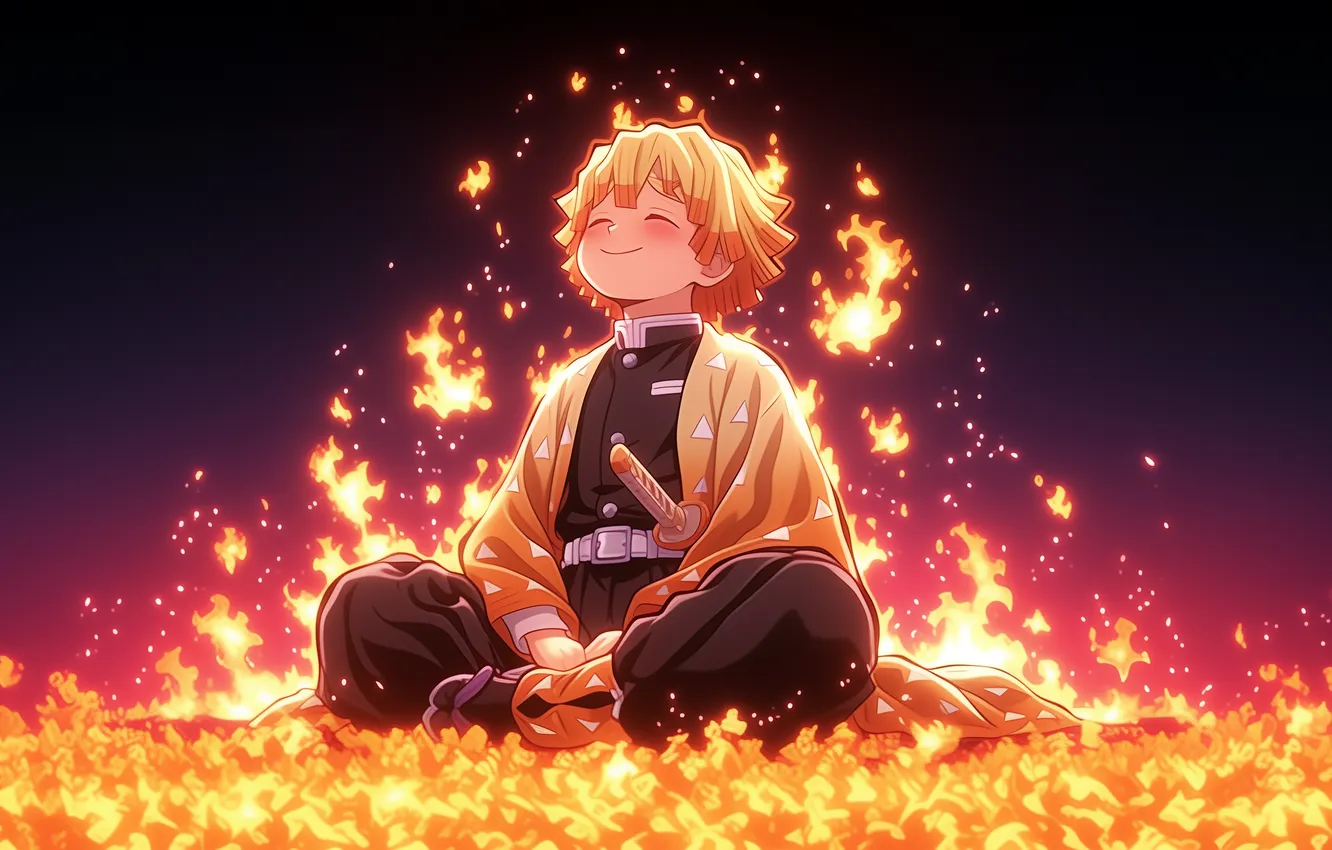 Photo wallpaper anime, art, wallpaper, blade, demon slayer, The Blade Cleaves Demons, Zenitsu Agatsuma, Zenitsu