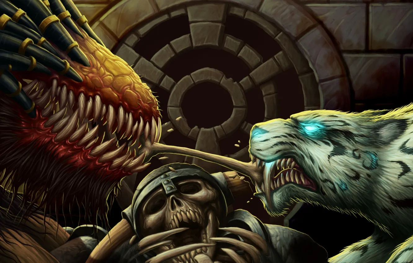 Photo wallpaper monsters, skeleton, bone, World of Warcraft, the division