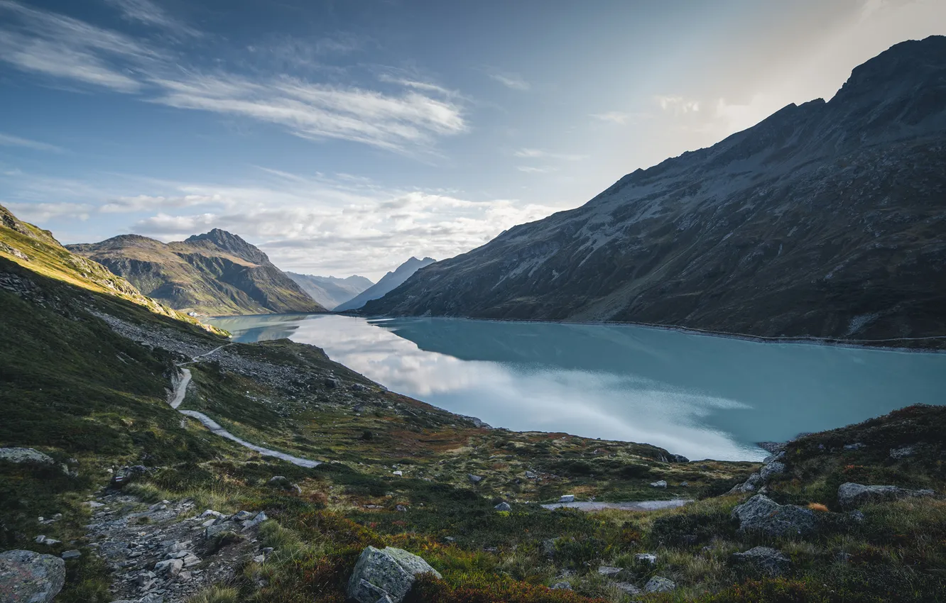 Photo wallpaper road, the sky, landscape, mountains, Austria, Bielerhöhe
