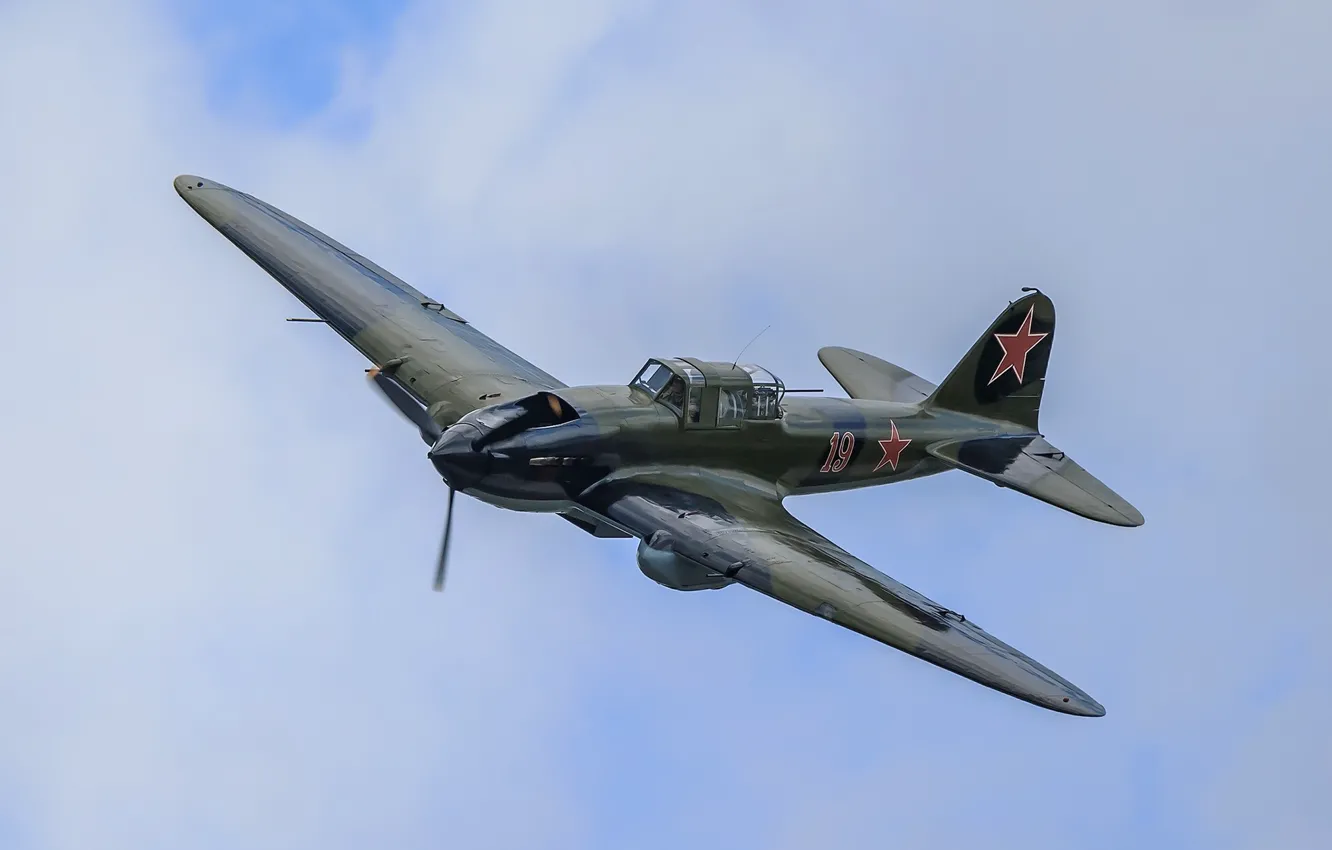Photo wallpaper the sky, flight, attack, WWII, Il-2